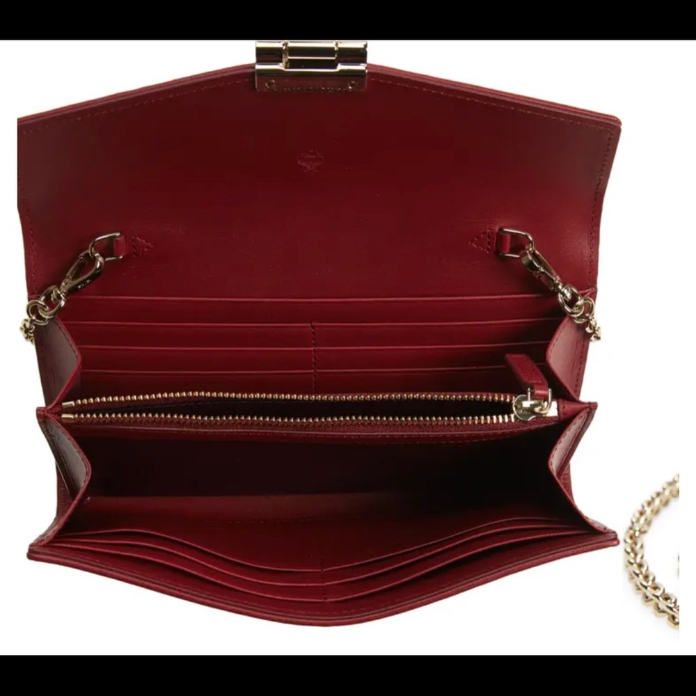 MCM Large TwoFold Crossbody Wallet+champagne+Chain strap+Purse+NWT - Picture 12 of 12